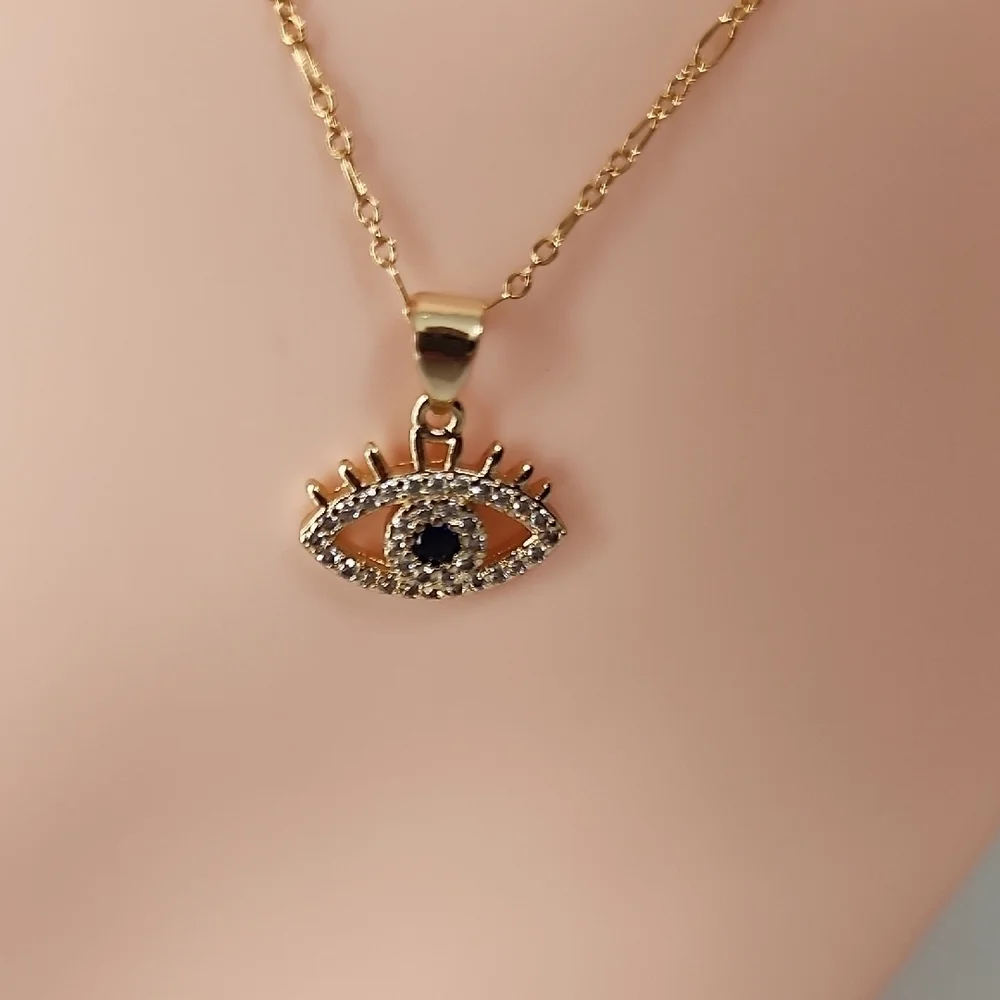Blue Eye Gold Necklace - Picture 3 of 5